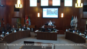 Vancouver Council Vote on motion to fund climate lawsuit