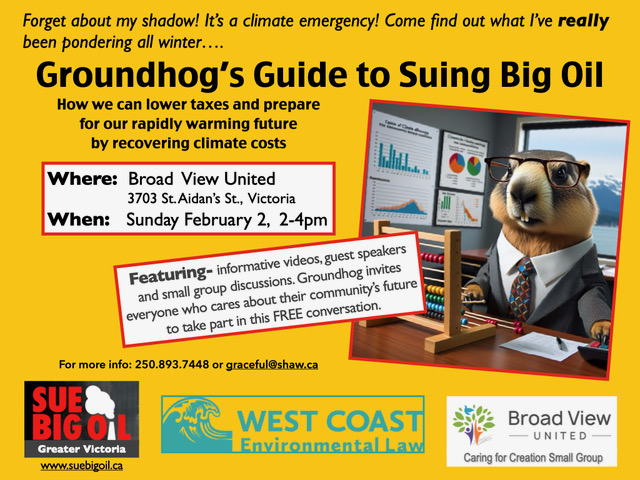 Poster with info and details about Groundhog Day event.